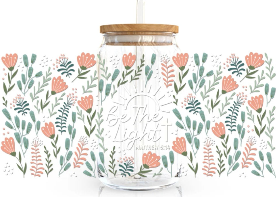 "Be The Light-Floral" Cup