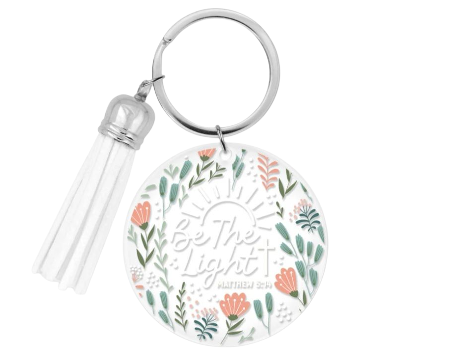 "Be The Light-Floral" Keychain