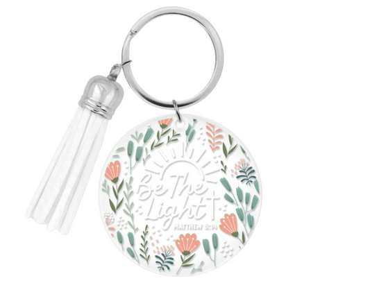"Be The Light-Floral" Keychain